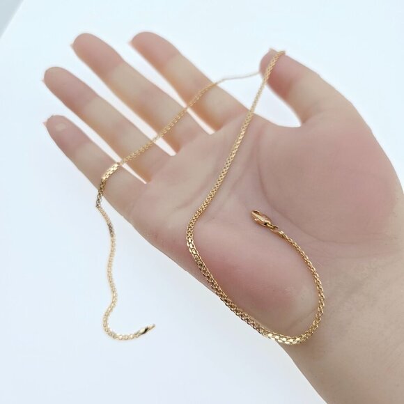 "Rose Gold Box Chain Necklace in High Shine Finish - 45cm (17.7 Inch), XPNL0059 - Picture 12 of 12